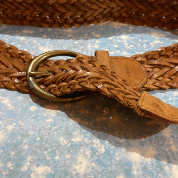Tommy Hilfiger braided belt thick leather woven real leather belt bohemian wide - Picture 2 of 5